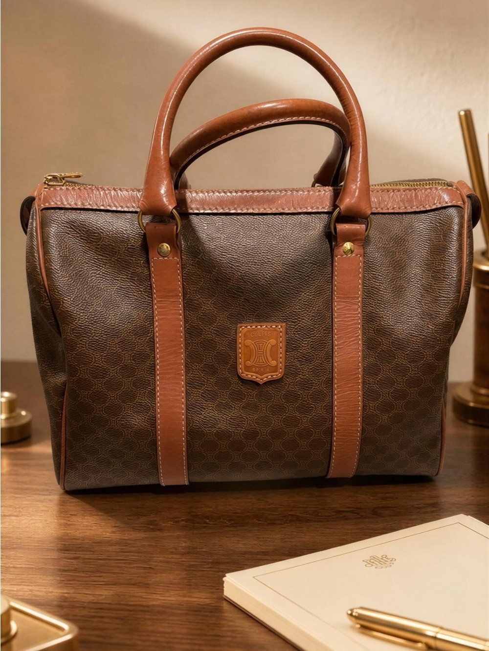 Celine Boston Brown Macadam Bag